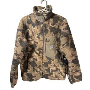 Darc Sport Wolves Lone Pine Woodland Camo Full Zip Fleece Jacket Unisex Sz M New